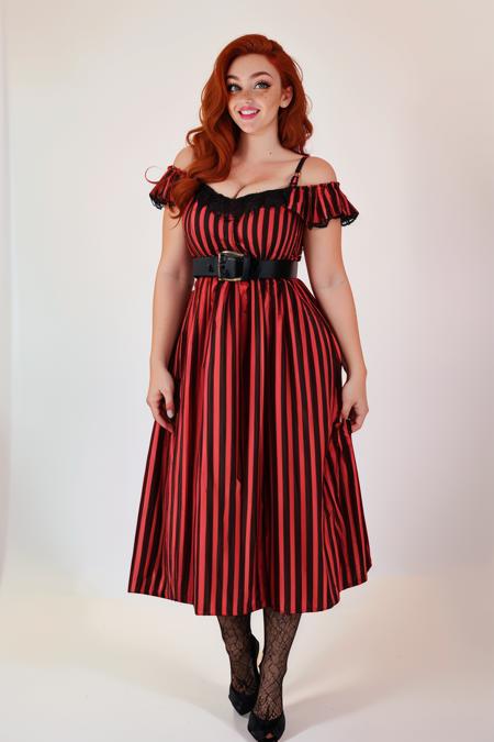 Retro Vertical Striped Dress