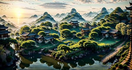 Ancient Chinese Scenery Background XL