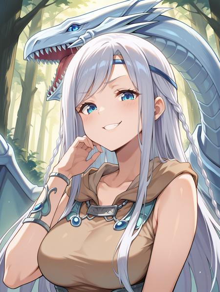 Yu-Gi-Oh! - Maiden with Eyes of Blue & Blue eye white dragon (青き眼の乙女 & 青眼の白龍) illu/PonyXL