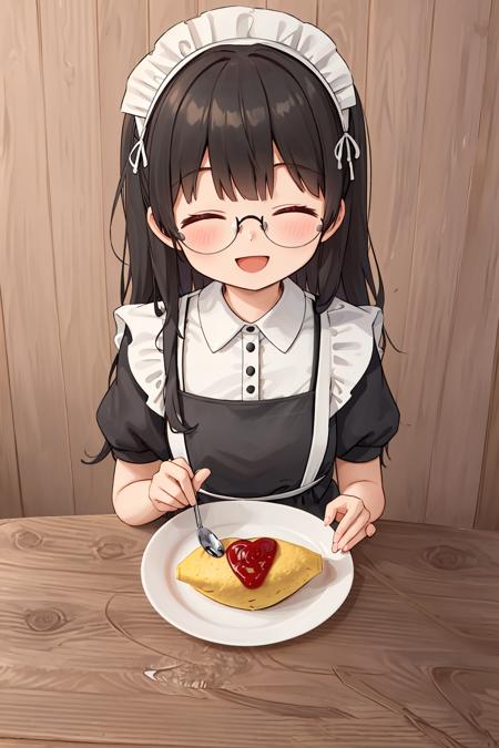 オムライス❤ Draw a heart with ketchup on top of omurice. SD15