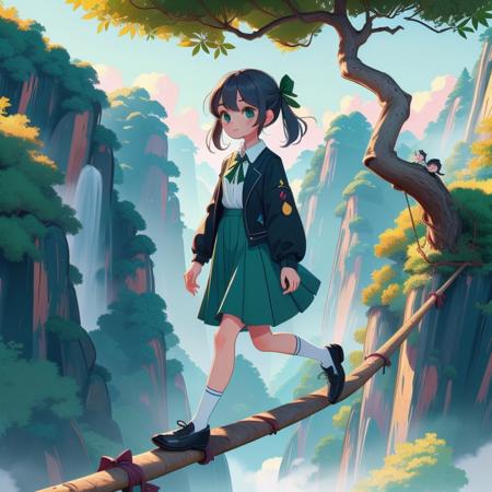 girl like climb mountain / tightrope
