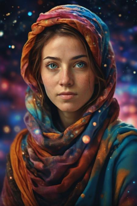 Portrait of an Afghan Girl - Headscarf Woman