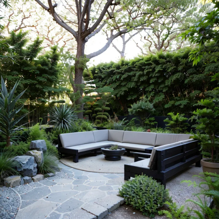 The back garden of the villa
