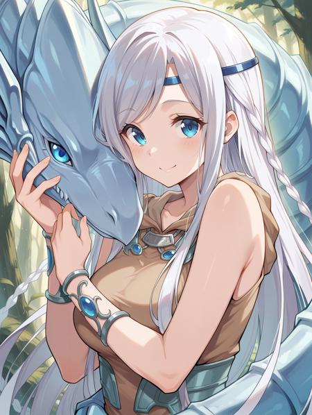 Yu-Gi-Oh! - Maiden with Eyes of Blue & Blue eye white dragon (青き眼の乙女 & 青眼の白龍) illu/PonyXL