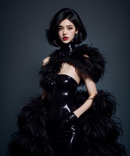 FLUX - BLACK FEATHERS DRESS by JAY