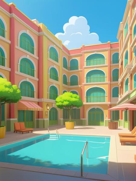 Cartoon Style XL -by Happy Ai/Game Scenes/Anime Style/Flat Anime/Flat Illustration/卡通/Q版/游戏人物场景/漫画のゲームシーン/만화 게임