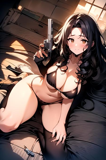 Sexy gun pose