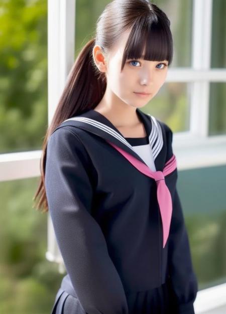 日本の冬用学校制服/Japanese winter school uniforms.