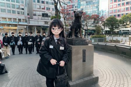 ハチ公前（渋谷） Bronze statue of Hachiko in front of Shibuya Station, TOKYO SD15
