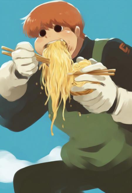 AI Drawing Anime Characters Eating Ramen (Meme Diffusion)
