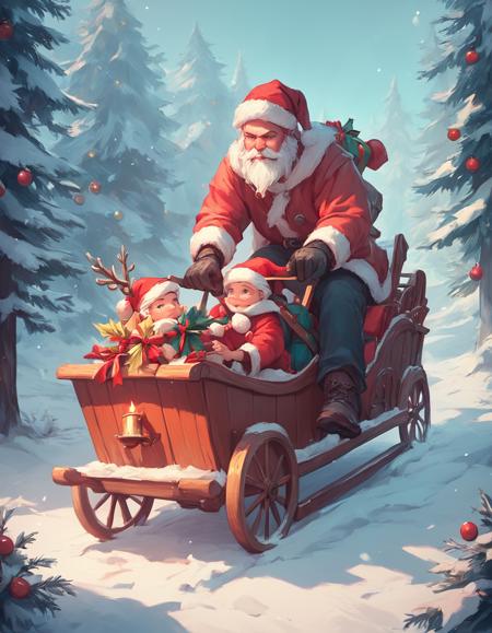 Winter's Brush, Christmas Painting Style