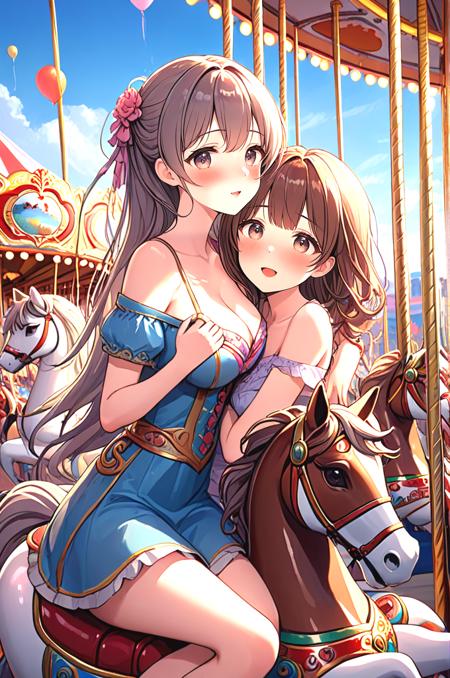 girl like riding carousel