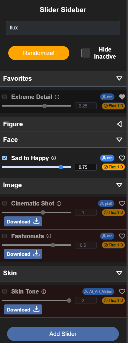 ComfyUI Slider Sidebar