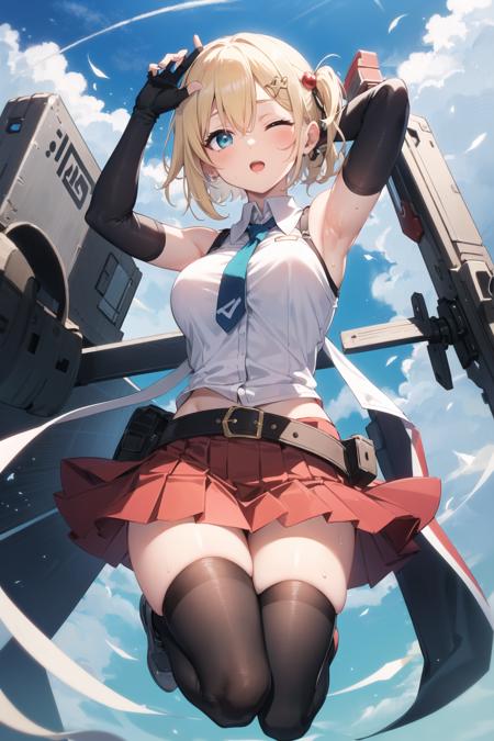 OpenPose: jumping, full body, from below, pantyshot