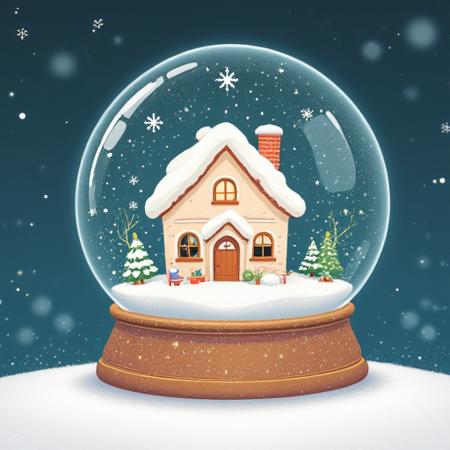 snowglobe flat illustration