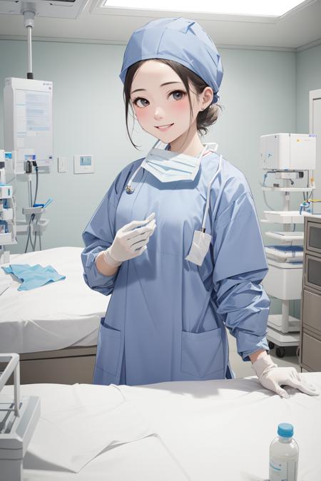 Female Surgeon / Surgical Nurse Taking Off Mask