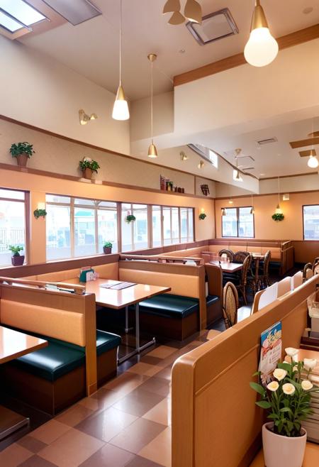 ファミレスSの店内 / Inside a family restaurant S / SDXL版本SDXL_V6 (ID: 972858)