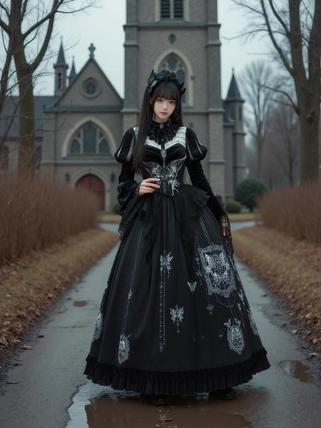 [Flux.1 D][Realistic] Gothic Dress | 哥特风裙子