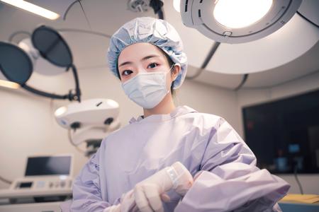 Female Surgeon / Surgical Nurse - Bouffant Cap