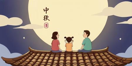 中秋海报模型