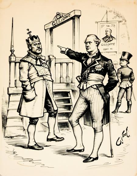 19th century political cartoon - Thomas Nast Style