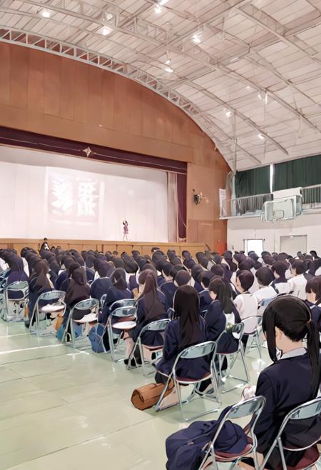体育館 Japanese school gymnasium SDXL