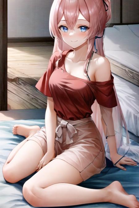 Single bare shoulder shirt版本This ain't the usual kind of off-shoulder shirt (ID: 25714)