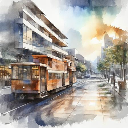 watercolor style architecture