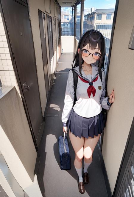 マンションの廊下 / apartment hallway SDXL