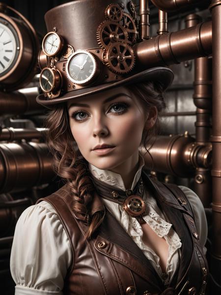Gearbound Steampunk Chic SDXL