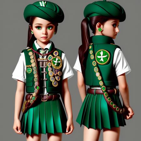 Girl Scout Uniform (Green) - For Pony版本V1 (ID: 702782)