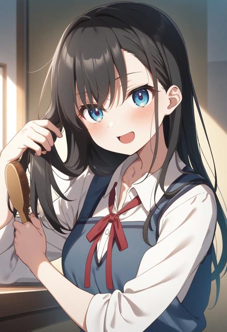[SDXL&Pony] brushing hair / brushing own hair / 髪を梳かす / ブラッシング