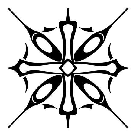 HEZI_黑白纹样纹身图案