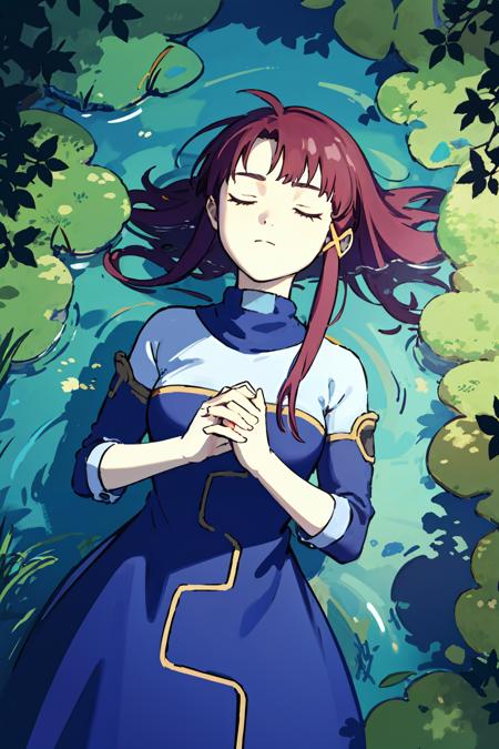 Ophelia parody shot (female partially drowning)