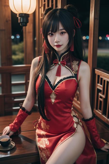 时崎狂三 新春旗袍-红黑 tokisaki kurumi chinese clothes-red&black