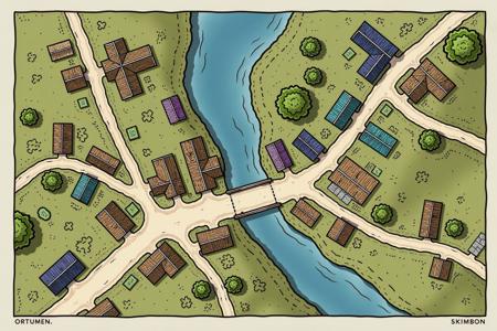 Envy Flux Fantasy Town Map 01 - Town and village maps for D&D and other RPGs