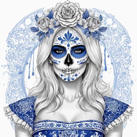 Talavera Catrina Makeup Mexican Skull (Dia de los muertos) LoRA SDXL