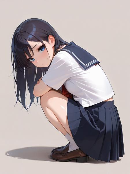 蹲る/crouching(ILL,pony)版本v1.0 illustrious (ID: 1168677)