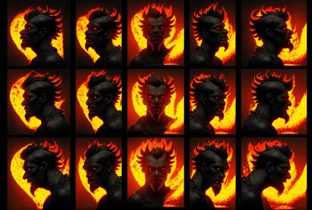 Character head concept poses (openpose + 3d for depth maps)