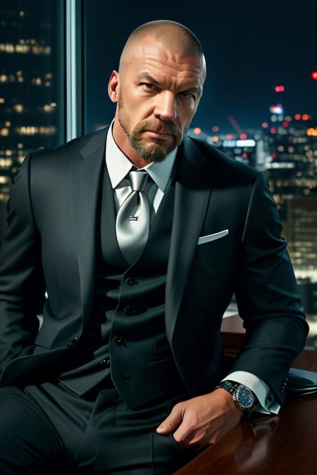 Triple H (shaved head) - Textual Inversion