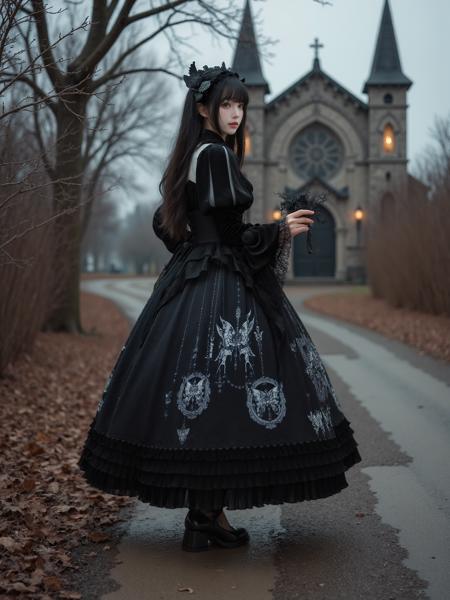 [Flux.1 D][Realistic] Gothic Dress | 哥特风裙子
