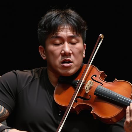 Strong Asian male athlete