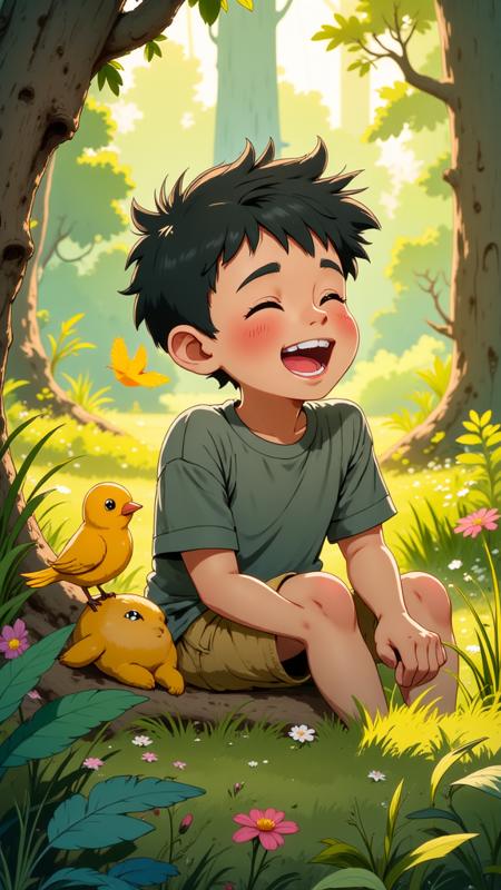 Cartoon Flux Lora | Line Warm Illustration