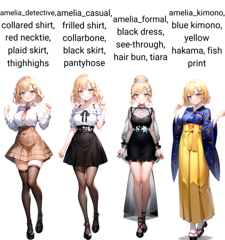 Amelia Watson (Hololive) 4 outfits