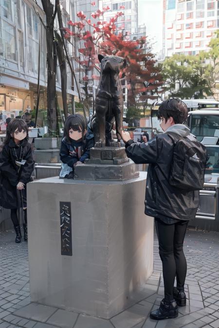 ハチ公前（渋谷） Bronze statue of Hachiko in front of Shibuya Station, TOKYO SD15