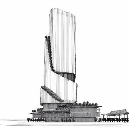 Architecture sketch style