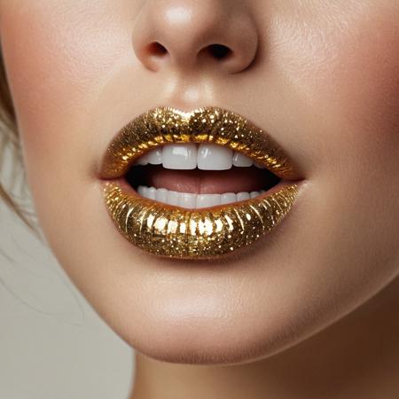 Golden Glitter Lips