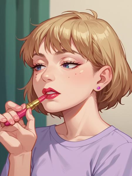 Applying Lipstick