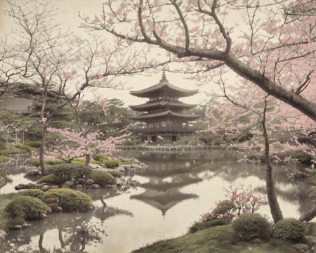 Tamamura's art, hand-colored in the chicken albumen paper style.