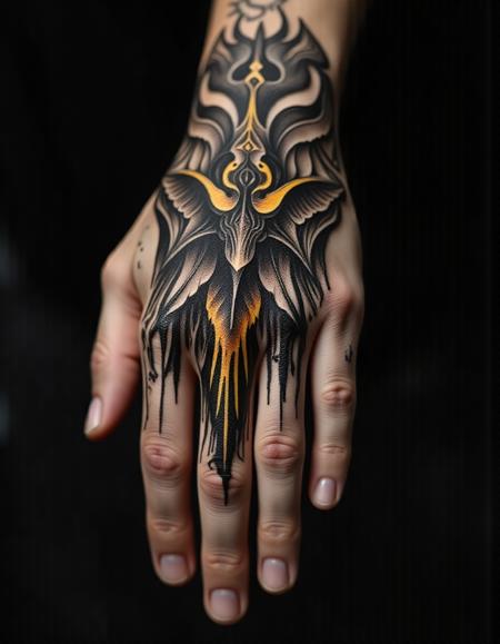 Flux - Tattoo on hand - By Devildonia